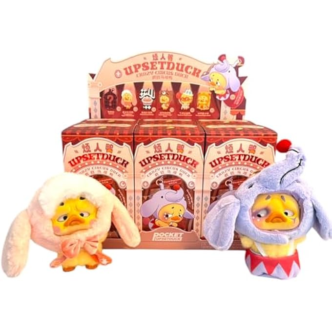 UPSET DUCK CRAZY CIRCUS DUCK PLUSH KEYCHAIN BLIND BOX FIGURE SET, 13-15 CM SIZE - Image 1